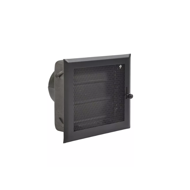 Grille 16x16 clapet 125 NOIR